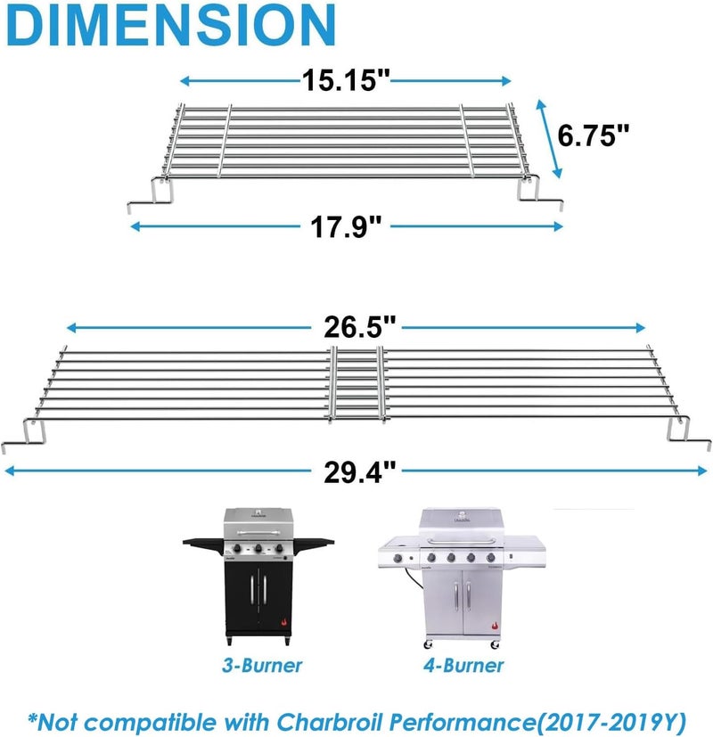 BBQration Adjustable Warming Rack Grill Parts for Charbroil Performance 3/4 Burner 463352521 463365021 463354021 463732623, Grill Swing Away Grid for Charbroil Grill Replacement Parts - Image 3
